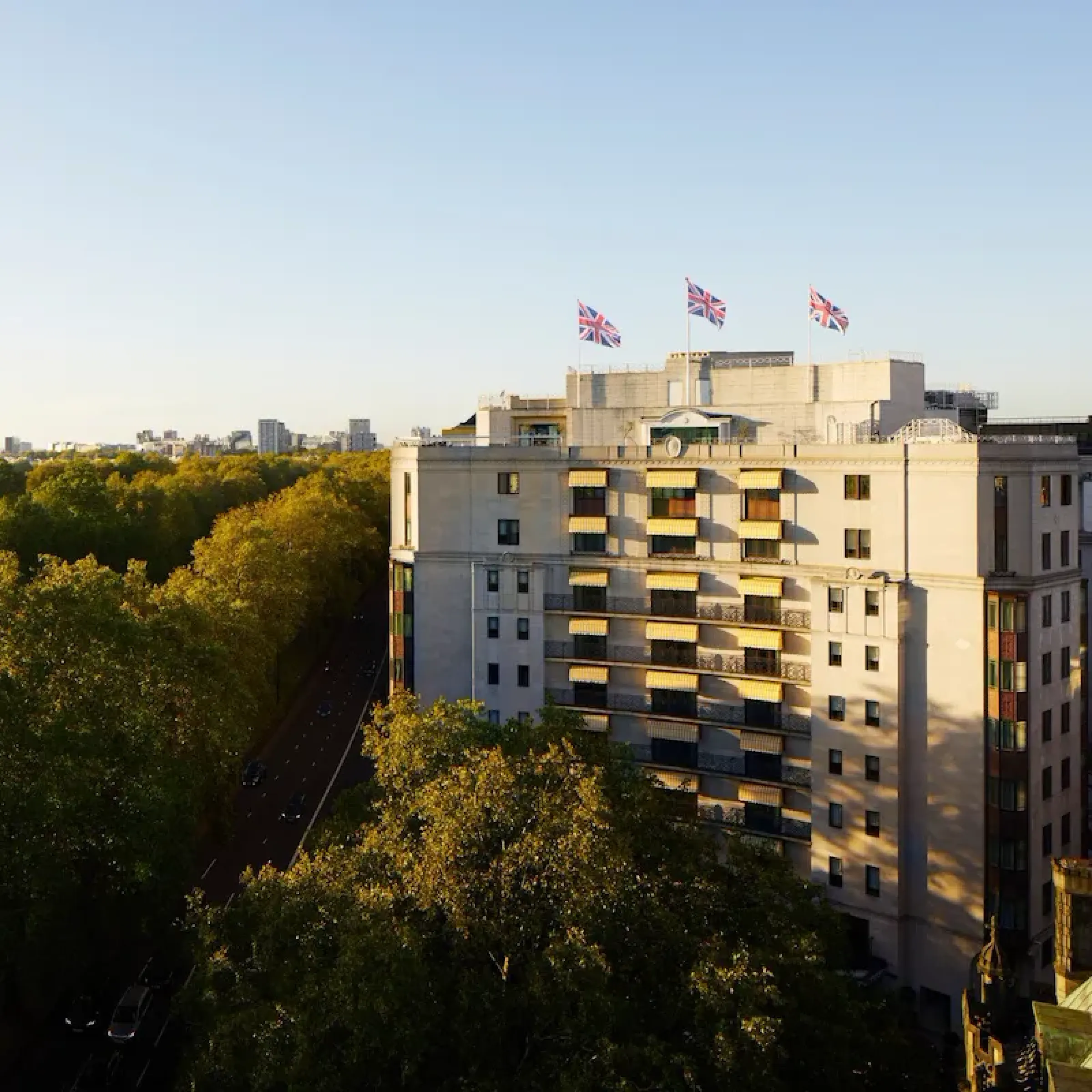 Grand Park Lane hotel facade standing in for The Lanesborough in the peer comparison row