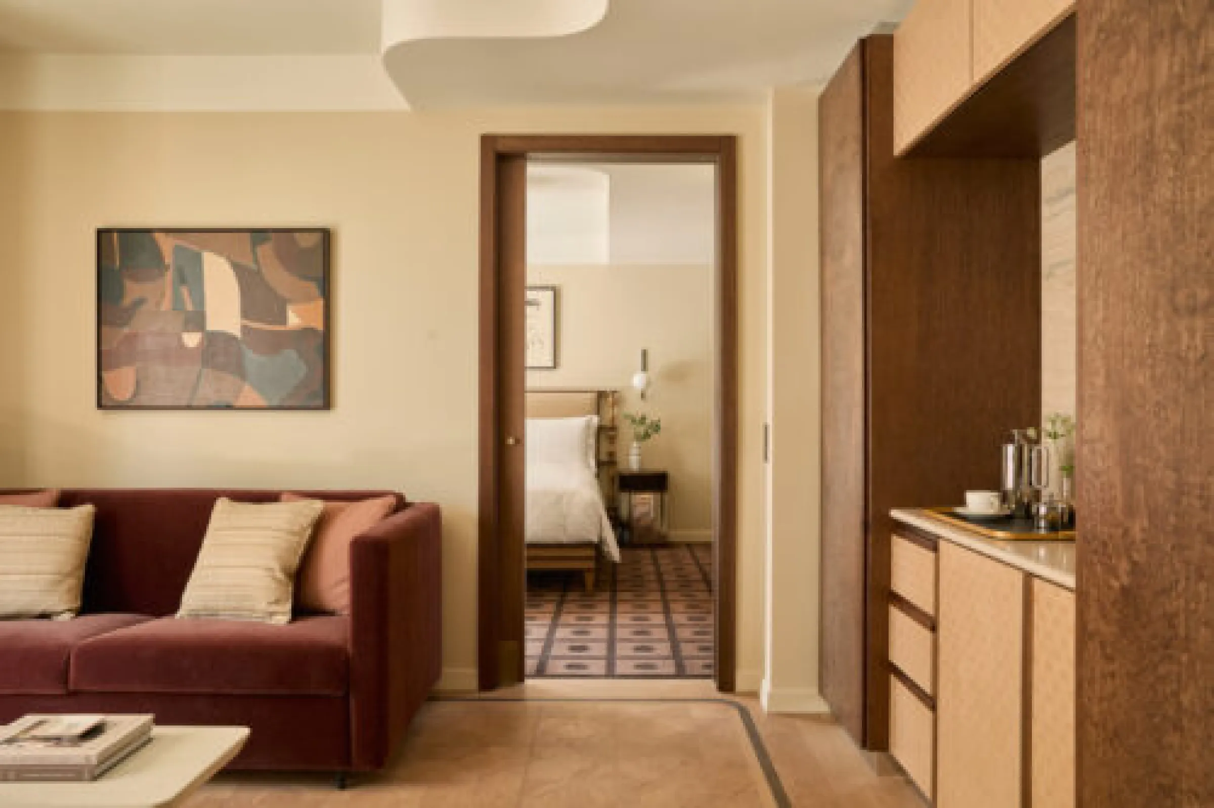 Bright, characterful suite representing the Royal Opera Suite's light-and-theatre mood